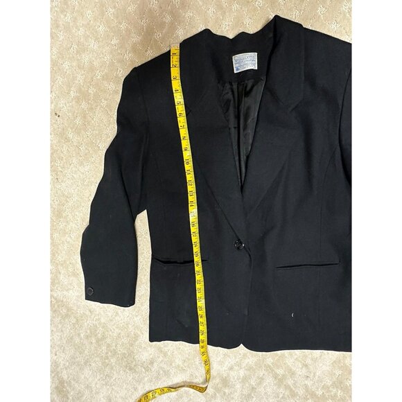 Vintage Pendleton Blazer Women's 14 Black 100% Virgin Wool 3-Button USA - Picture 4 of 5